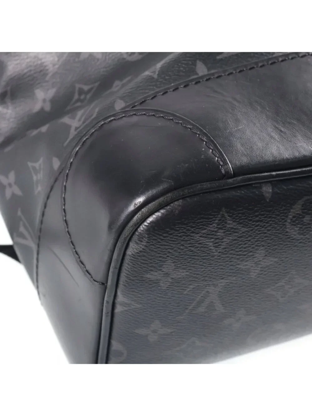 Louis Vuitton Monogram Eclipse Steamer Backpack Black Leather Silver